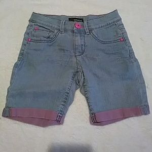 Jordache Girls Denim Blue Jean Shorts w Pink